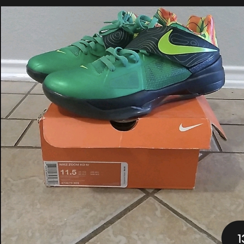 Nike KD IV Mens Sneakers - Green and Black